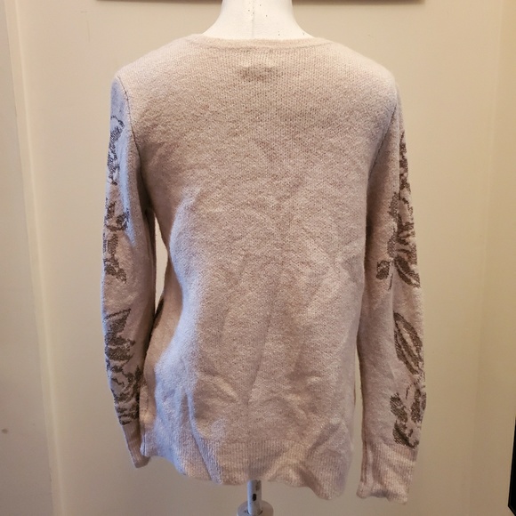 A New Day Pastel Blush Pink Leaf Sweater - Picture 3 of 5